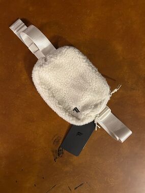 White Sherpa Mini Crossbody Bag - Cozy Everyday Mini Bag